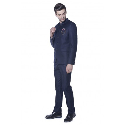 MLS Blue Bandhgala Suit